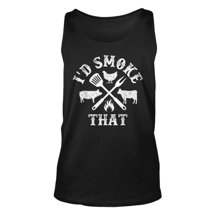 Funny Retro Bbq Party Smoker Chef Dad Gifts - Id Smoke That  Unisex Tank Top