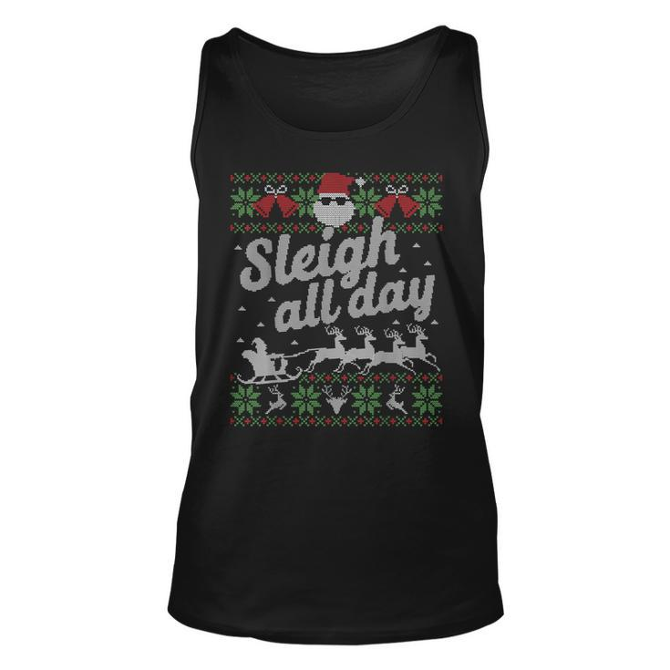 Sleigh All Day Santa Ugly Sweater Christmas Tank Top
