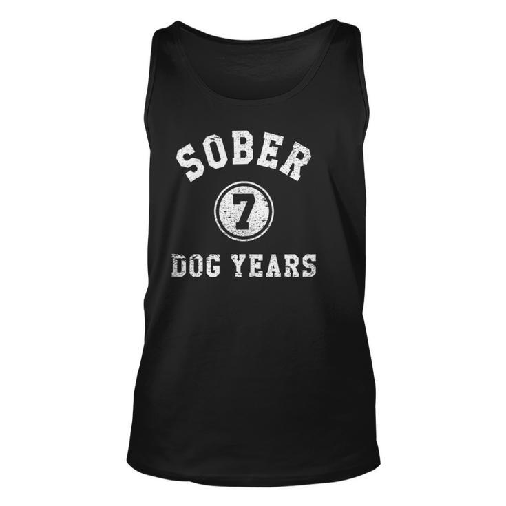 Funny Sober Gift Sober 7 Dog Years Anti Drug And Alcohol  Unisex Tank Top