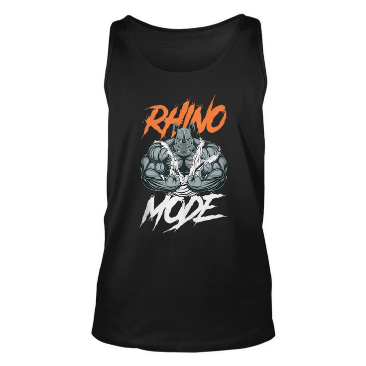 Funny Strong Rhino With Big Biceps Rhino Mode For Gym Lover Unisex Tank Top