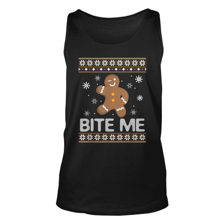 Ugly Christmas Sweater Bite Me Gingerbread Tank Top