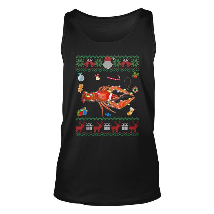 Ugly Xmas Sweater Animals Lights Christmas Lobster Tank Top