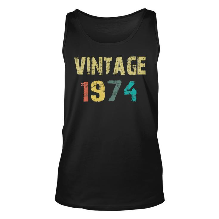 Funny Vintage  Born In 1974 Retro 45Th Birthday Gifts Unisex Tank Top