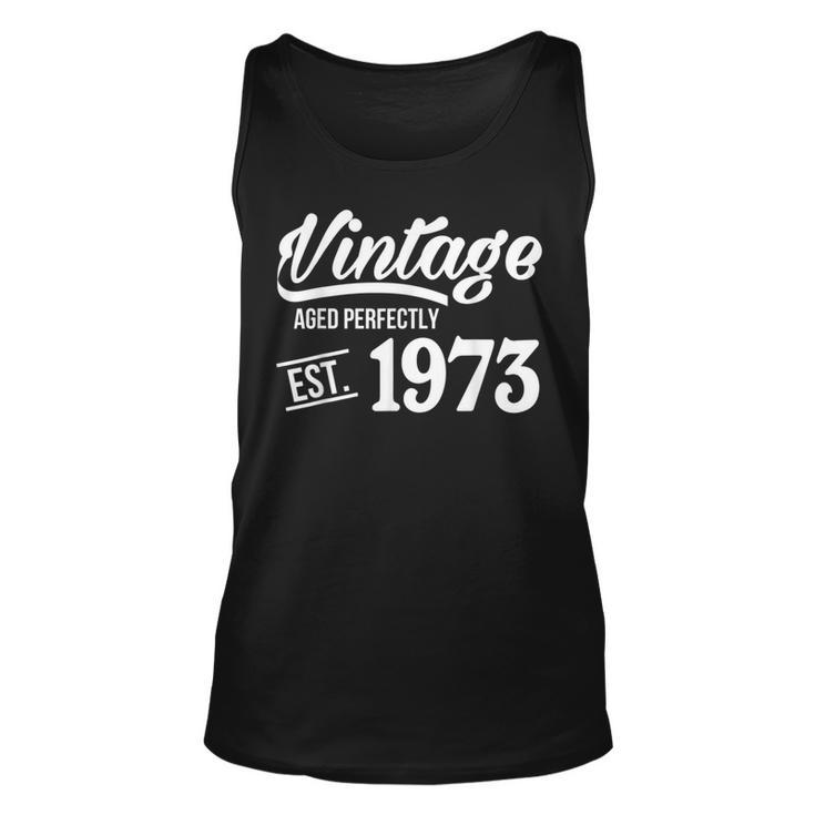 Funny  Vintage Est 1973 45Th Years Old 45 Birthday Gift Unisex Tank Top