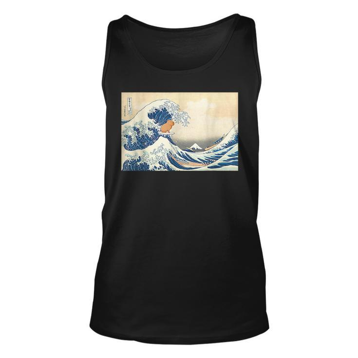 Funny Wave Capybara Surfing Rodent  Unisex Tank Top