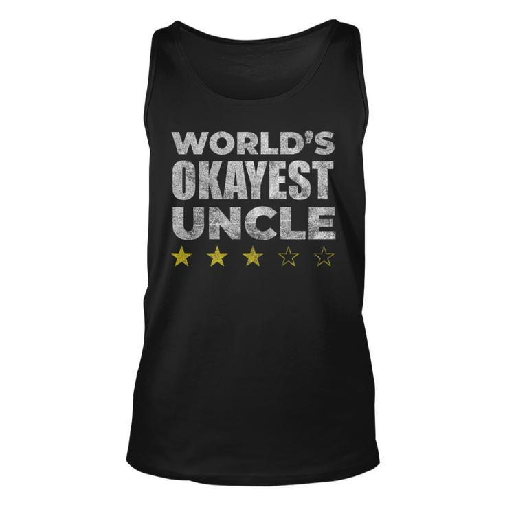 Funny Worlds Okayest Uncle - Vintage Style   Unisex Tank Top