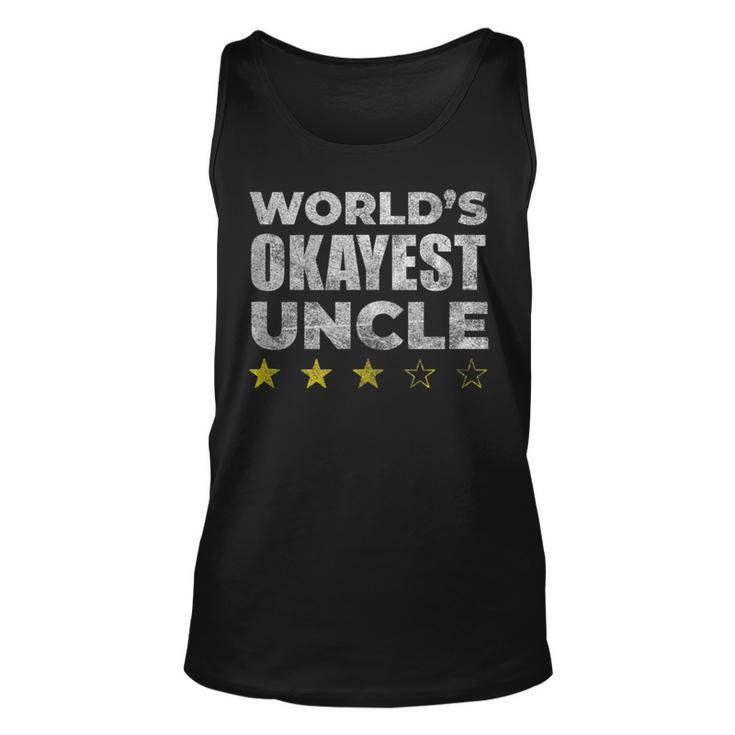 Funny Worlds Okayest Uncle - Vintage Style  Unisex Tank Top