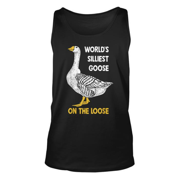 Funny Worlds Silliest Goose On The Loose  Unisex Tank Top