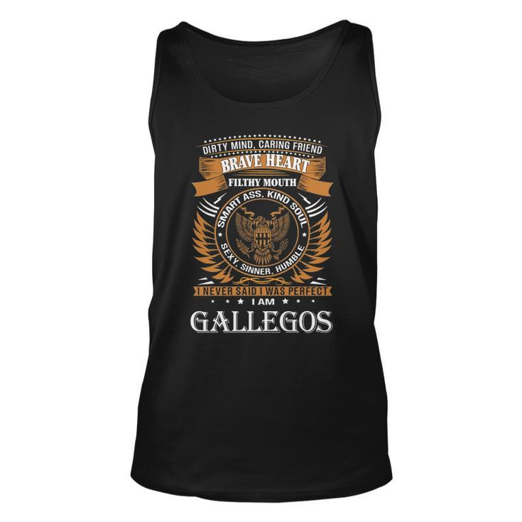 Gallegos Name Gift Gallegos Brave Heart Unisex Tank Top