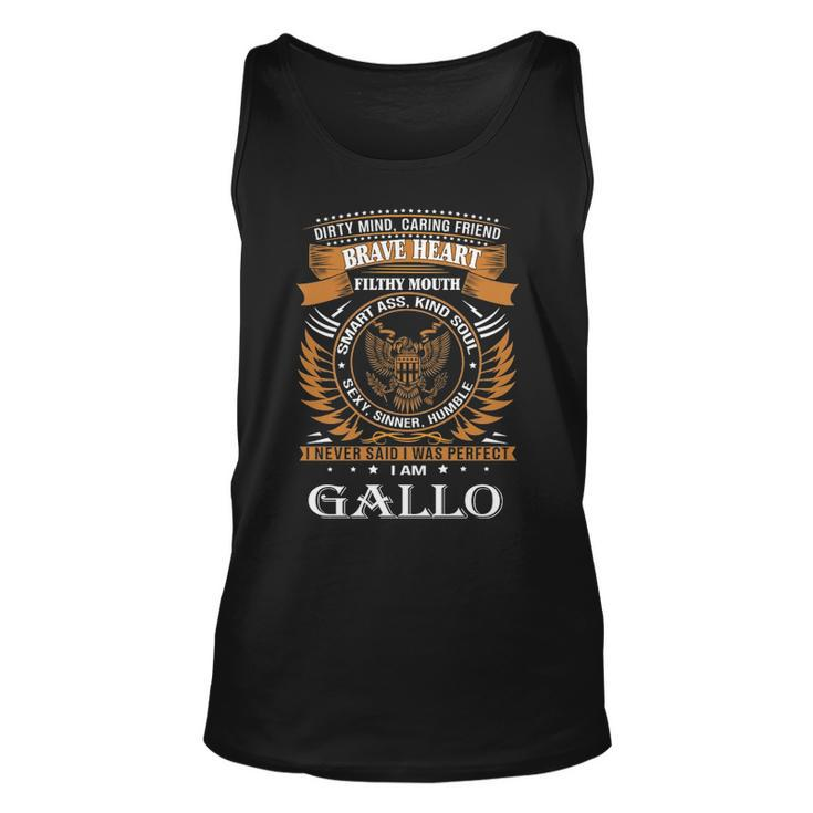 Gallo Name Gift Gallo Brave Heart V2 Unisex Tank Top