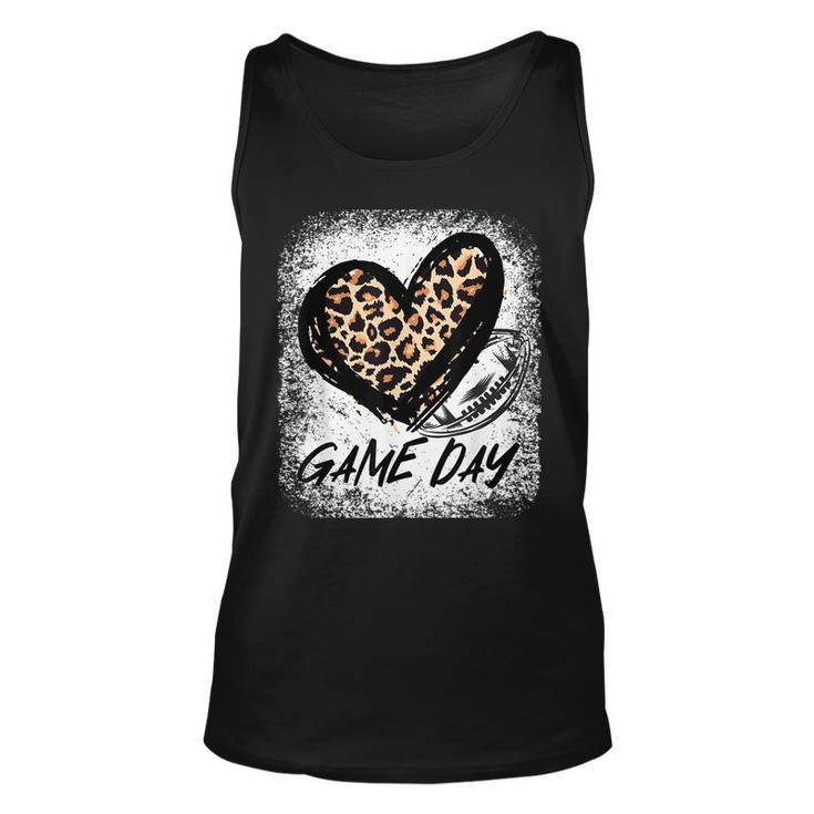 Game Day Football Leopard Print Heart Style Football Lovers Tank Top