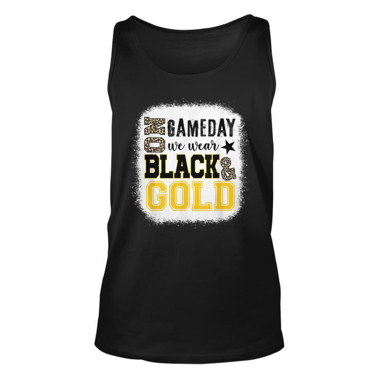On Gameday Football We Wear Gold And Black Leopard Print Tank Top