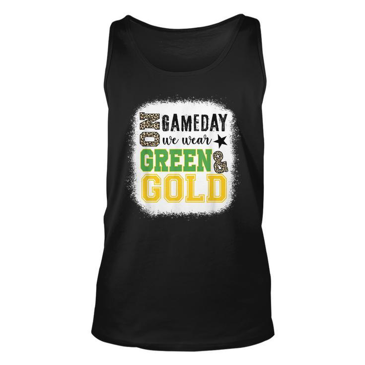 On Gameday Football We Wear Green And Gold Leopard Print Tank Top