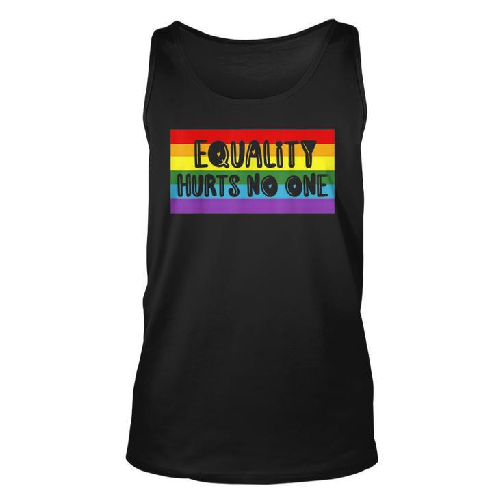 Gay Pride Equality Hurts No One Love Wins  Unisex Tank Top