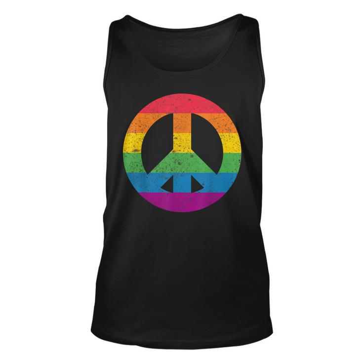 Gay Pride Lgbtq Peace Love 60S 70S Groovy Hippie  Unisex Tank Top