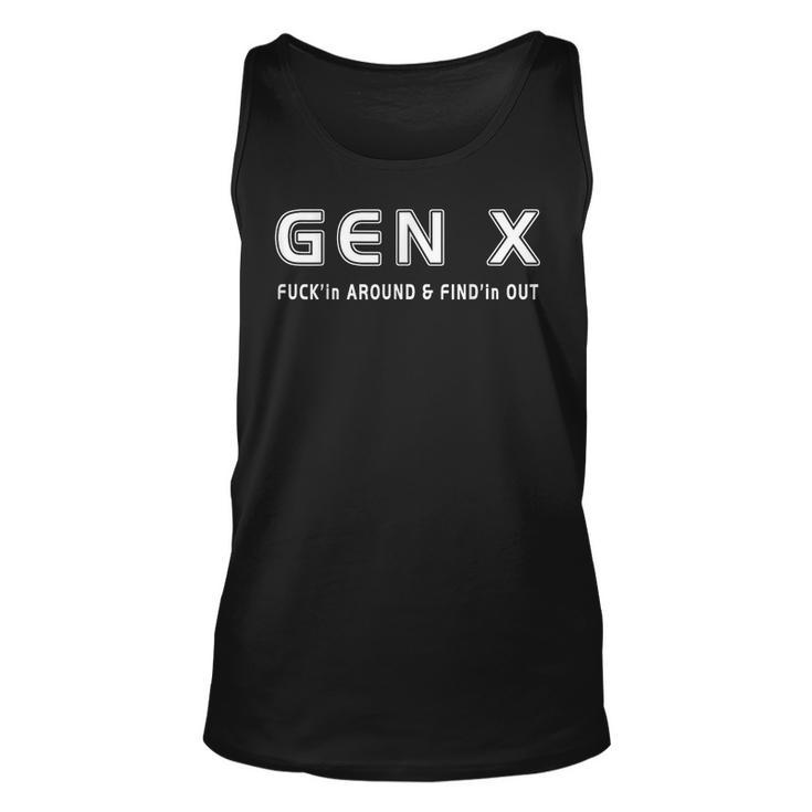 Gen X Fuckin Around & Findin Out Funny Generation X Saying  Unisex Tank Top