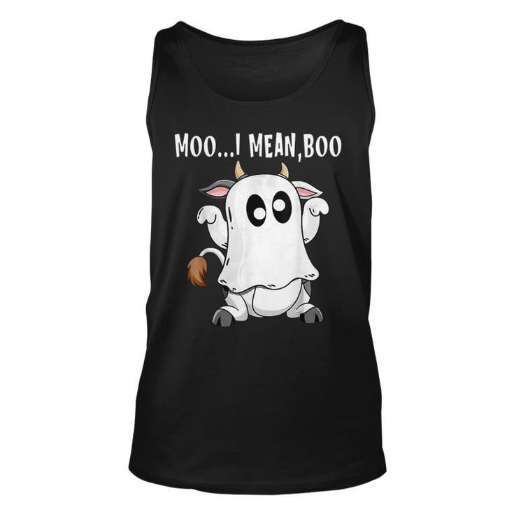 Ghost Cow Moo I Mean Boos Funny Farmer Halloween Costume  Unisex Tank Top