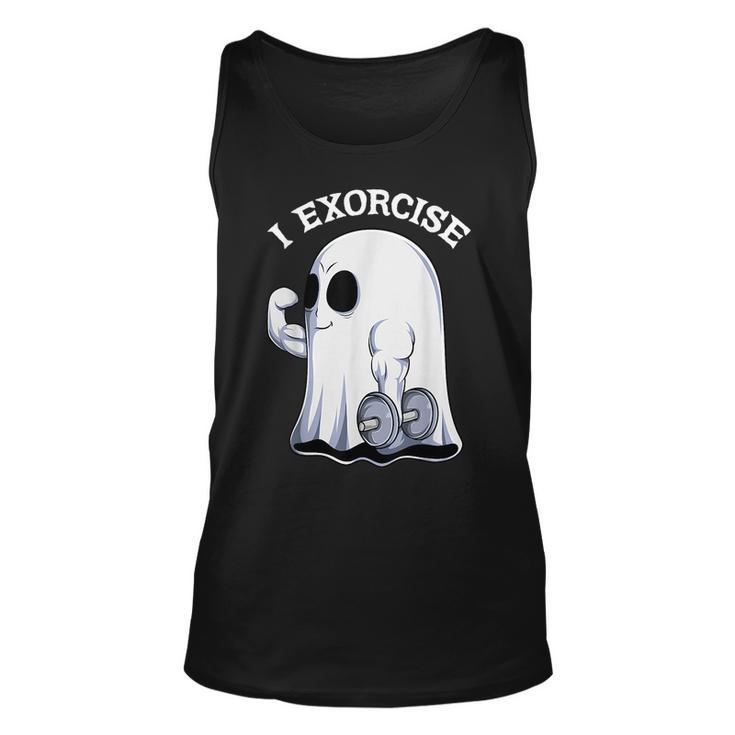 Ghost I Exorcise Funny Gym Exercise Workout Spooky Halloween  Unisex Tank Top