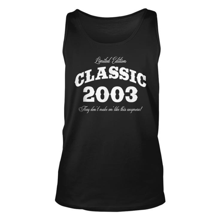 Gift For 17 Year Old Vintage Classic Car 2003 17Th Birthday Unisex Tank Top