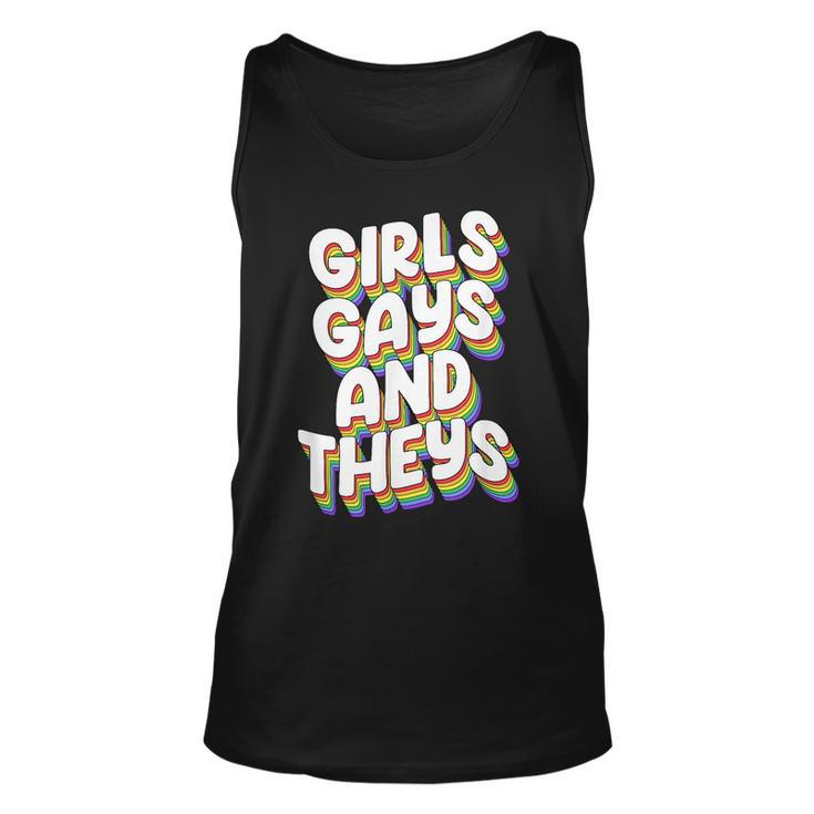 Girls Gays And Theys Lgbtq Pride Parade Ally  Unisex Tank Top