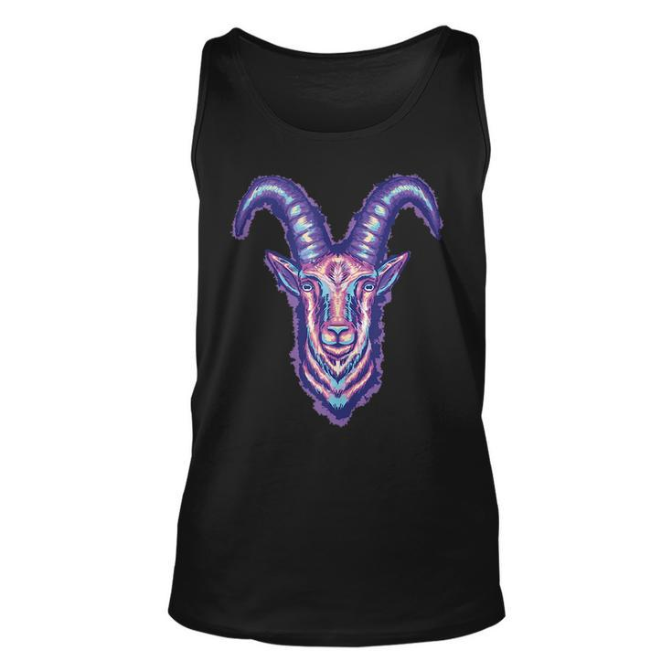 Goat Drawing Horns Scary Creepy  Unisex Tank Top