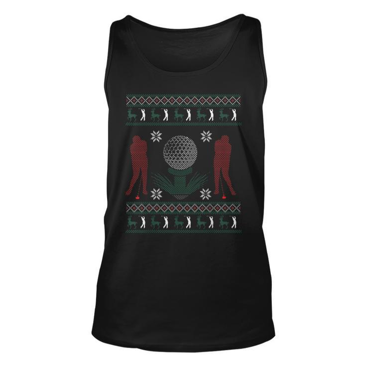 Golf Ugly Christmas Sweater Style Tank Top