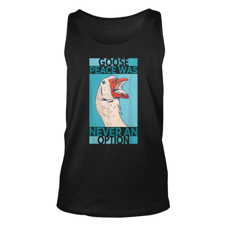 Goose Peace Was Never An Option Geese Videogame Animal Lover Tank Top