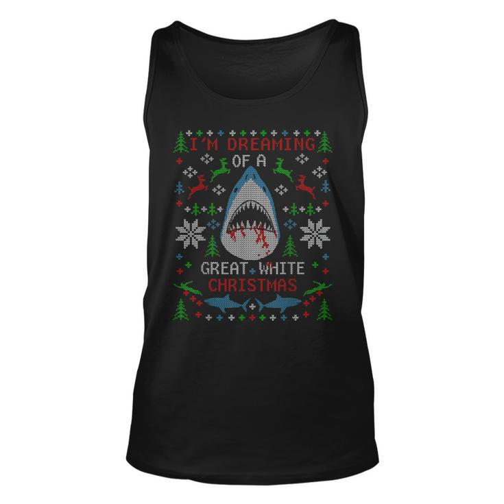 Great White Shark Ugly Christmas Sweater Party Tank Top
