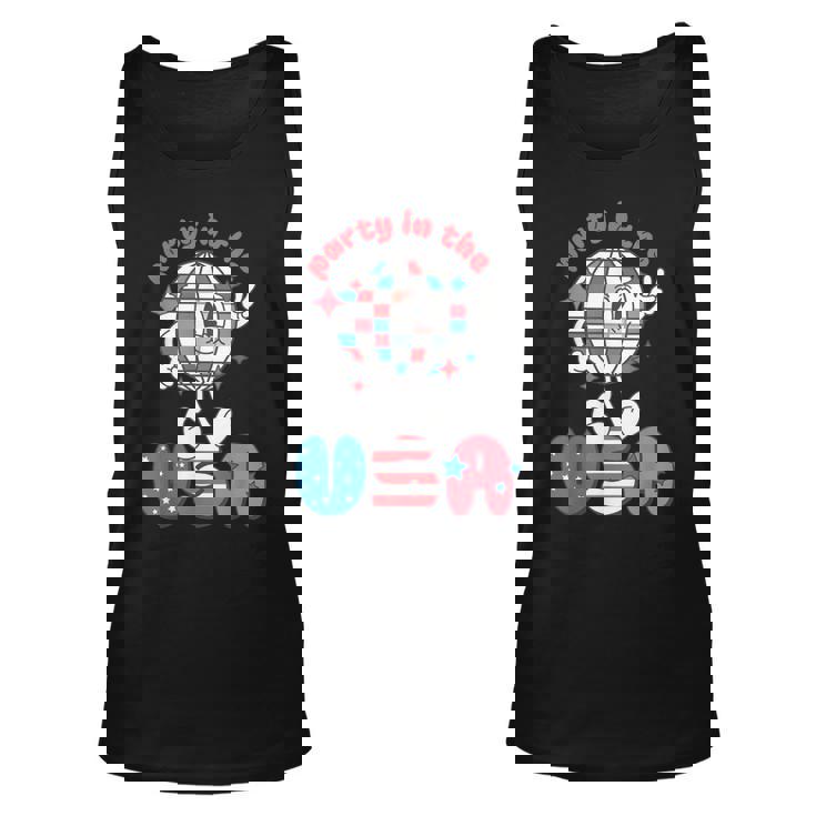 Groovy Disco Funny Party In The Us July 4Th Usa Patriotic Unisex Tank Top