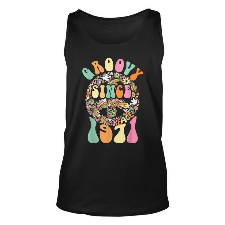 Groovy Since 1971 Peace For Vintage Birthday Party 60S 70S Unisex Tank Top