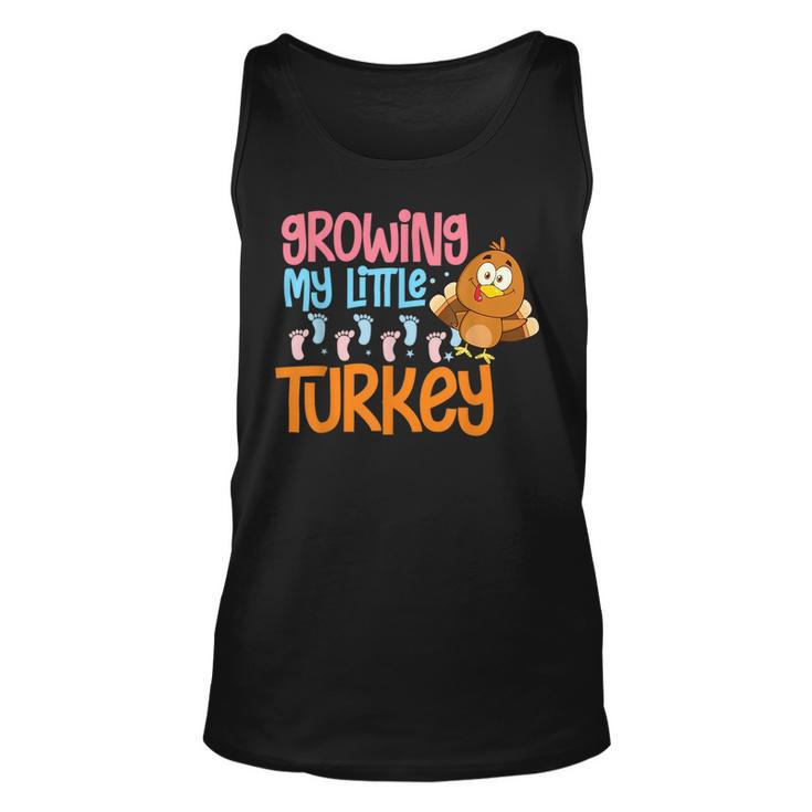 Growing My Turkey Thanksgiving Pregnancy Announcement  Unisex Tank Top
