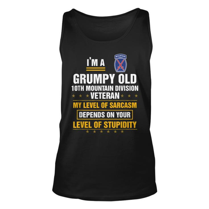 Grumpy Old 10Th Mountain Division Veteran Veterans Day   Unisex Tank Top