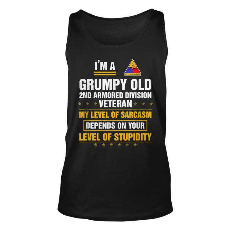 Grumpy Old 2Nd Armored Division Veteran Funny Veterans Day  Unisex Tank Top