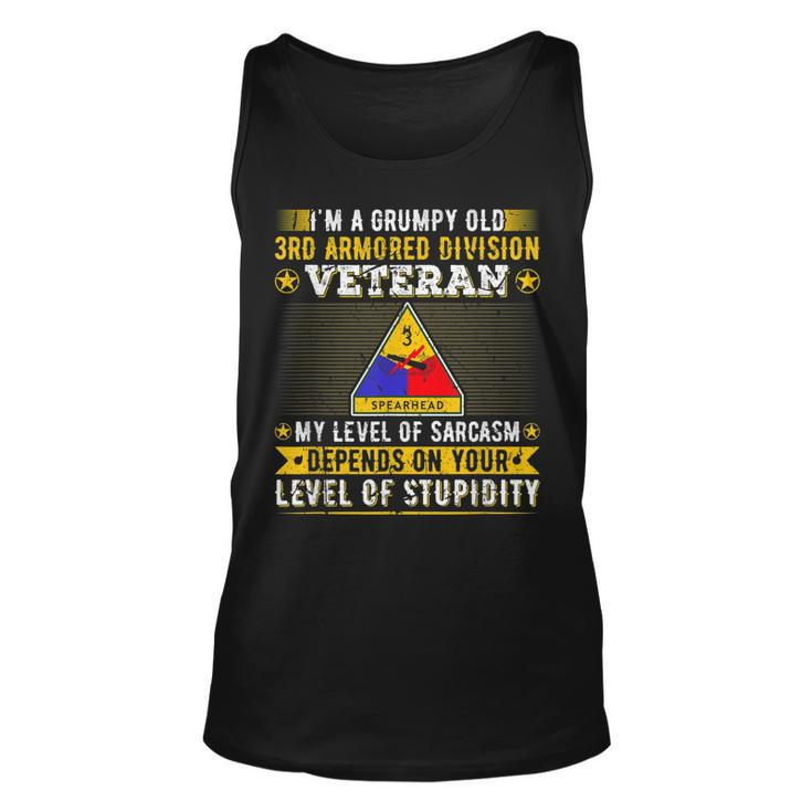 Grumpy Old 3Rd Armored Division Veteran Military Army  Unisex Tank Top