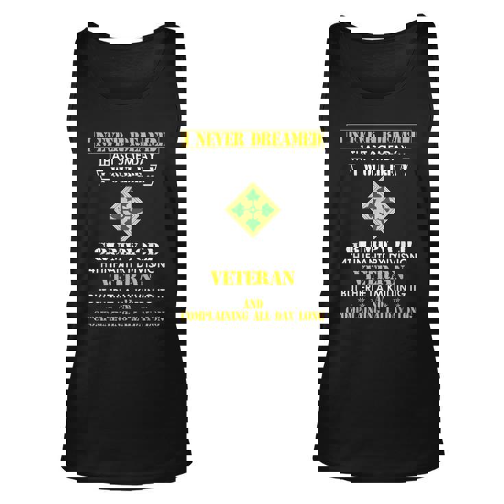 Grumpy Old 4Th Infantry Division Veteran Funny Unisex Tank Top