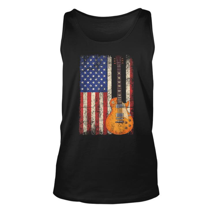 Guitar American Usa Flag Patriotic Guitarist Men Patriotic Tank Top