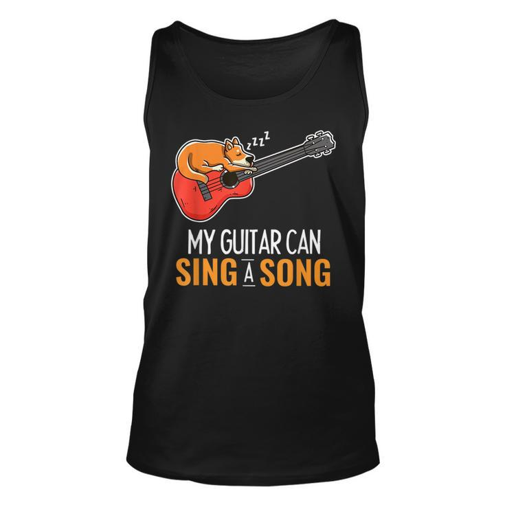 Guitar Sing A Song Corgi Sleeping Acoustic Guitarist  Unisex Tank Top