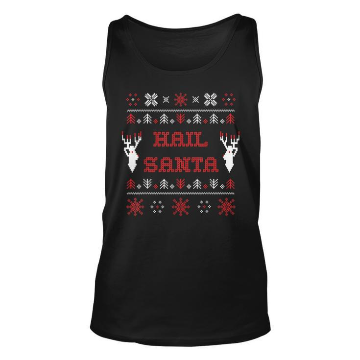 Hail Santa Heavy Metal Xmas Ugly Holiday Sweater Tank Top