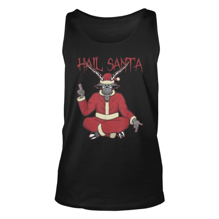 Hail Santa Ugly Christmas Sweater Rock Metal Satan Pentagram Tank Top