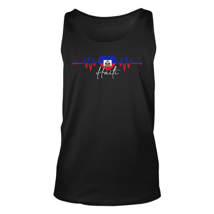 Haiti Heritage Roots Proud Heartbeat Haitian Flag Pride Unisex Tank Top