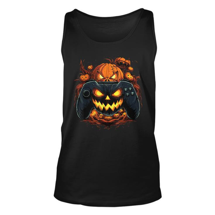 Halloween Gaming Jack O Lantern Pumpkin Face Controller Tank Top