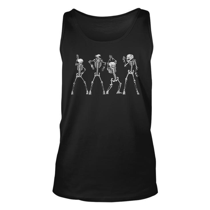 Halloween Spooky Bones Skull Dancing Skeleton Dancing Tank Top