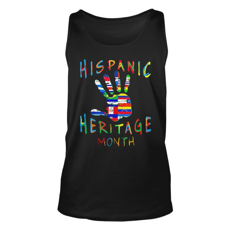 Hand National Hispanic Heritage Month All Countries Flag Tank Top