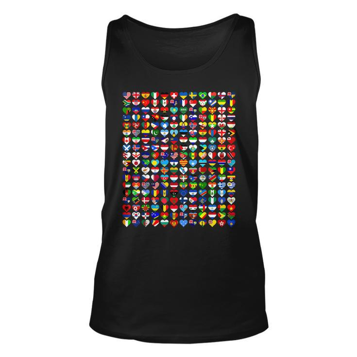 Heart Flags Of The Countries Of The World Flags Unity Day  Unisex Tank Top