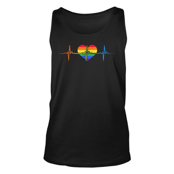 Heartbeat Gay Lgbtq Heartbeat Lovely Pride Lesbian Gays Love Tank Top