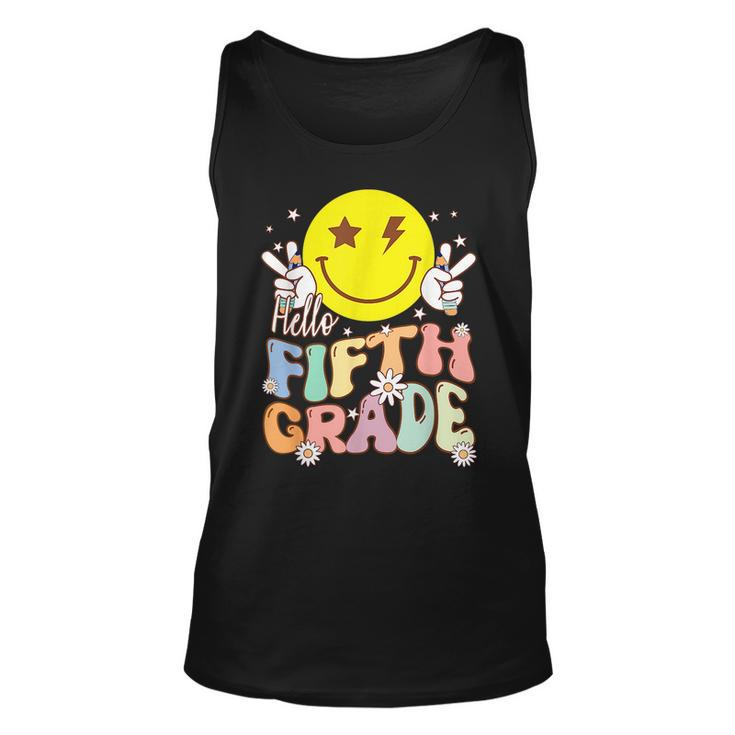 Hello Fifth Grade Hippie Smile Face 5Th Grade Back To School Tank Top