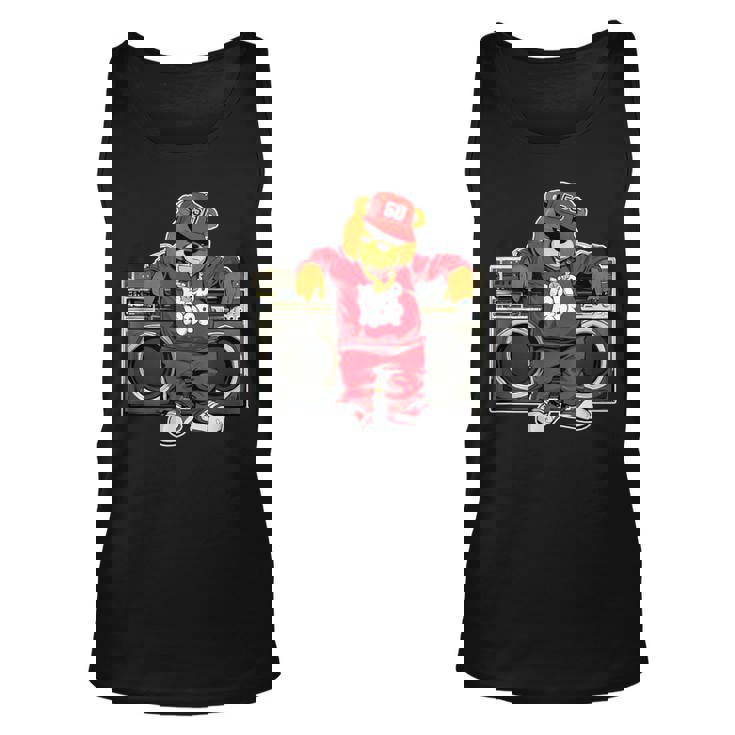 Hip Hop Teddy Bear Hip Hop Anniversary Graffiti Boombox Tank Top