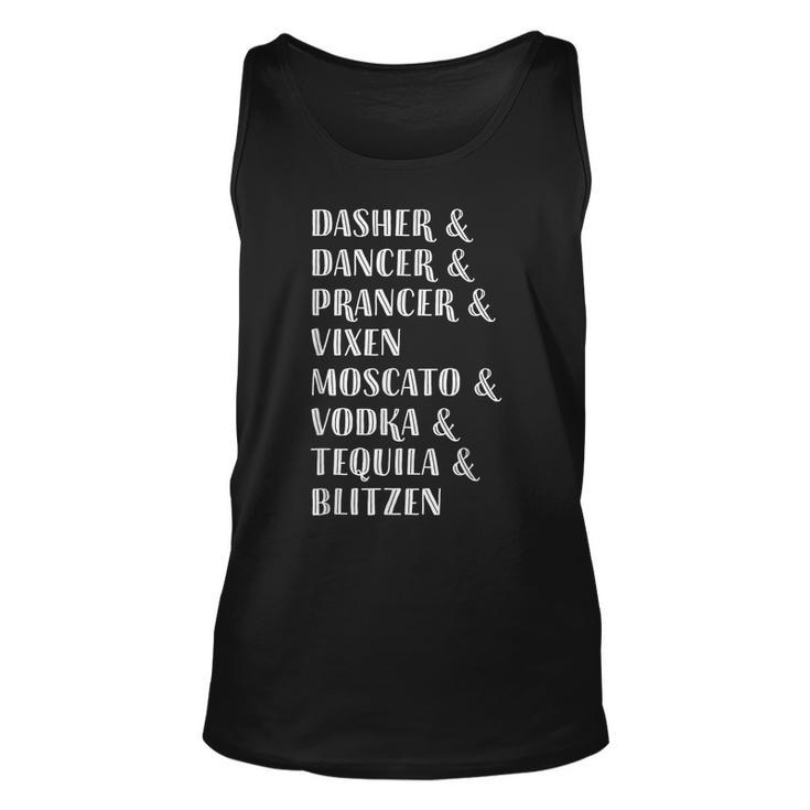 Holiday Cheer Gifts Reindeer And Alcohol Names  Unisex Tank Top