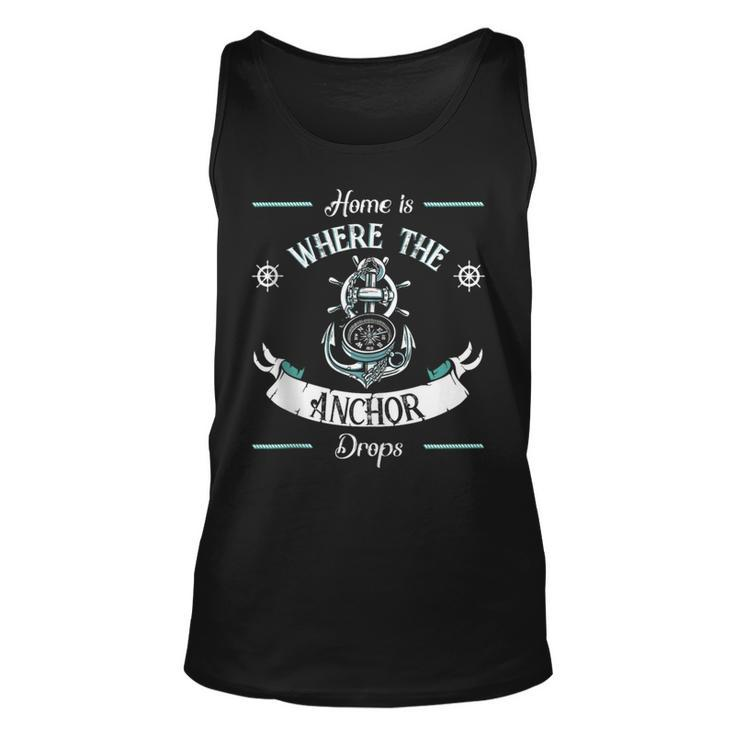 Home Is Where The Anchor Drops Compass Captain  Unisex Tank Top