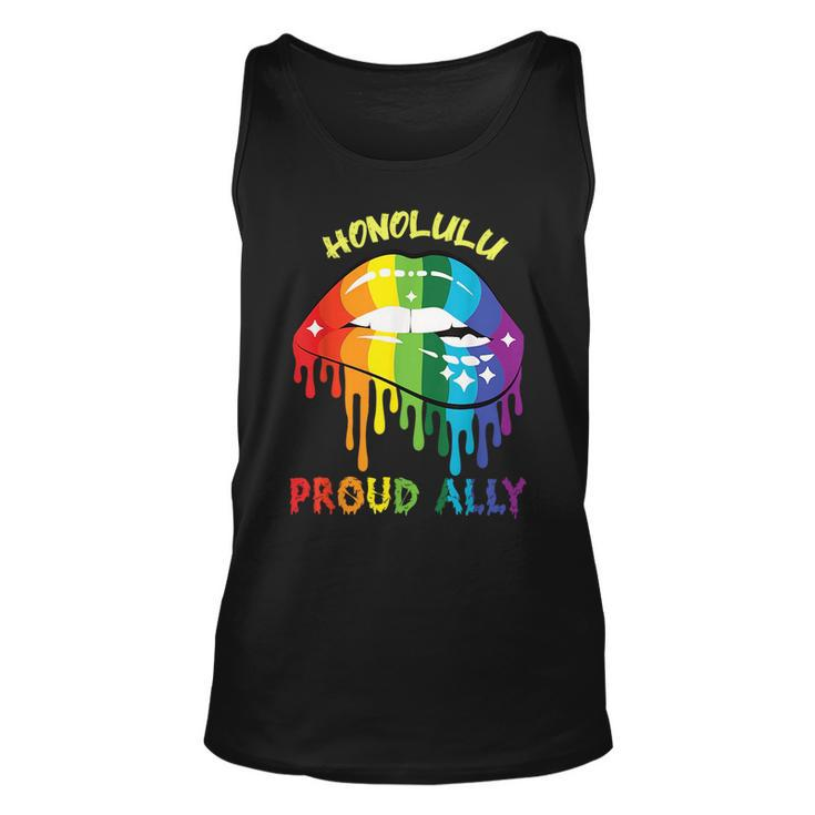 Honolulu Proud Ally Lgbtq Hawaii Pride Hi Sayings  Unisex Tank Top